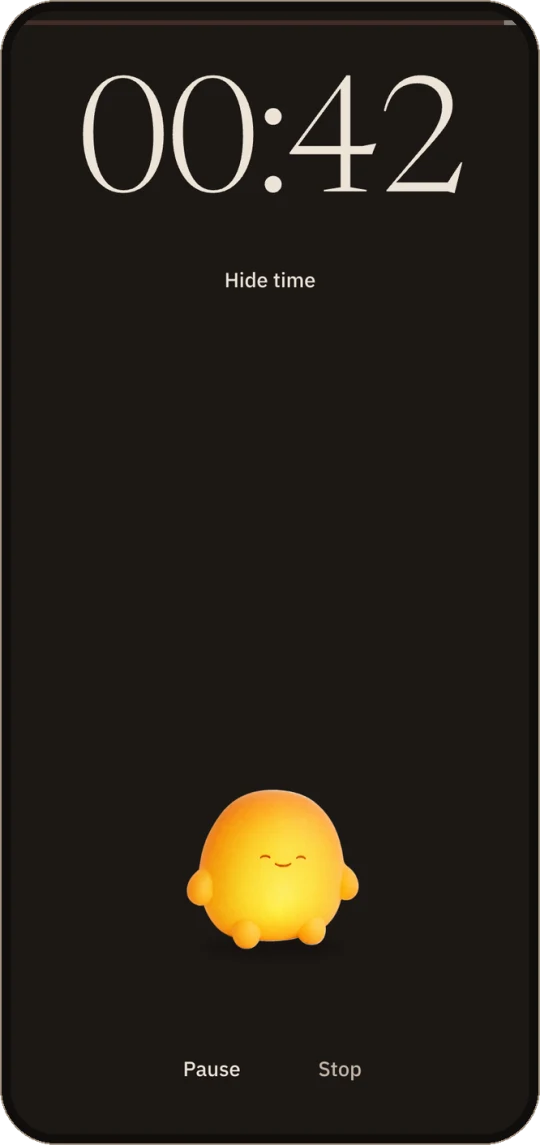 Meditation in progress: 42 seconds remaining.